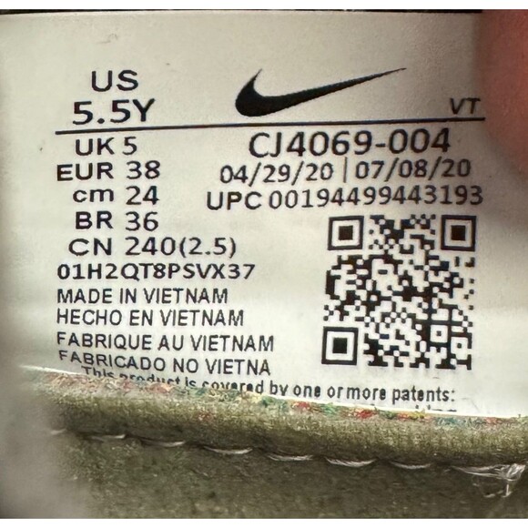 Nike Air Vapormax 2020 Flyknit OREO GS Black/gray Fog CJ4069-004 5.5Y Women’s 7 - Picture 7 of 8